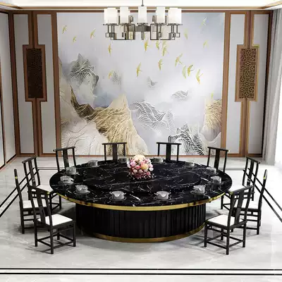 Commercial hot pot table induction cooker integrated multi-layer board with marbling Restaurant hot pot restaurant table and chair combination