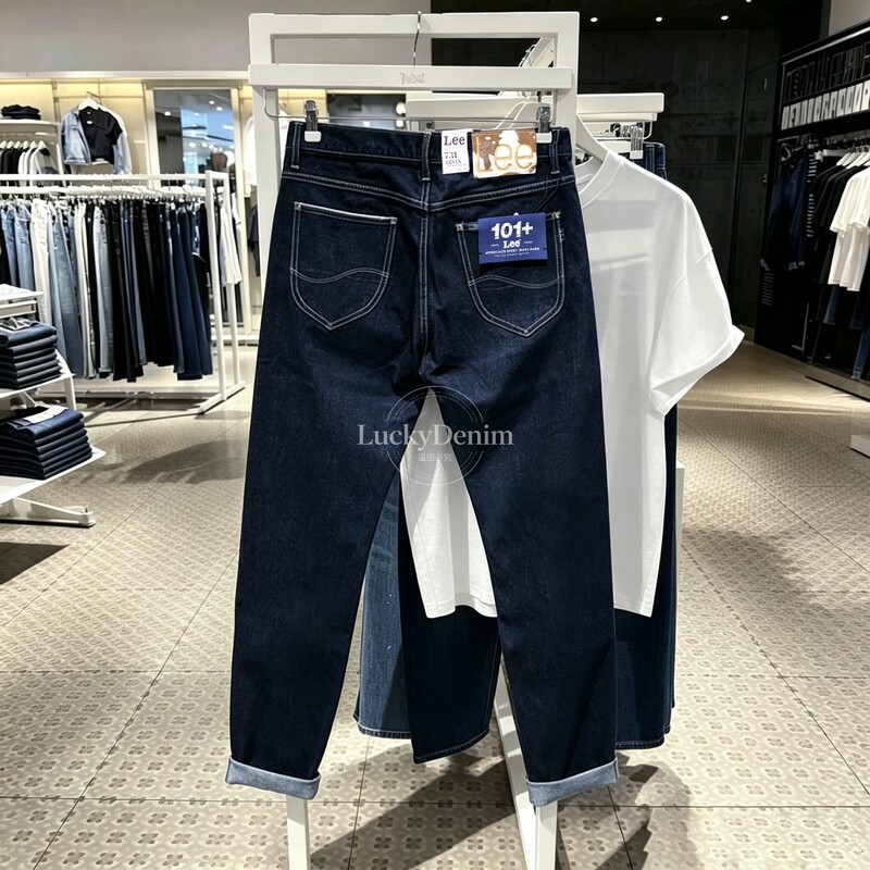 Lee Pants Mid-Waist Loose Fit Slightly Tapered Men's Denim Trousers Original Color Lmb100731100036-898L00