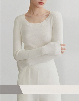 Upgraded and Thickened Universal Base Layer Biella and Fine Wool Base Knit Sweater for Women with U/V Neck