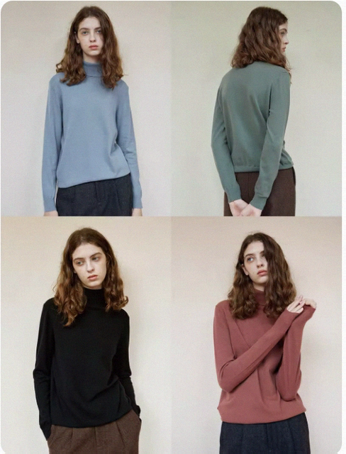 Special! Imported Cashmere Round Neck/High Neck/Half High Neck 14-Color Fine Machine-Stitched Stretchy Base Shirt