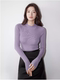 Purple Half-Turtleneck Wool Knit Base Sweater for Women, Autumn and Winter, Slim Fit Inner Sweater Top