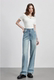 003 High-Waisted Jeans for Women 2023 Autumn High-Quality Floor-Length Straight-Leg Pants Slimming Narrow Wide-Leg Pants
