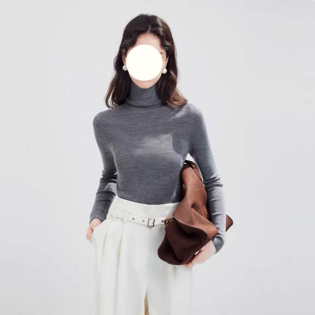 100% Sheep Wool Turtleneck Knitwear 2025 Winter New Style Women's Simple and Versatile Slim-Fitting Base Layer Knitwear