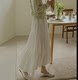 White Skirt for Women 2024 Summer New Style Elastic High-Waisted Slimming Mid-Length Cake Skirt A-Line Skirt
