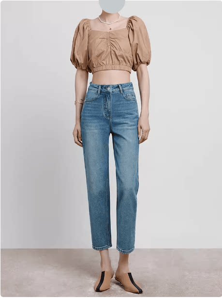 Haute Couture Series | 2024 Spring New High-Waisted Straight-Leg Jeans for Women, Loose Fit, Slimming, Cropped Cigarette Baguette Pants