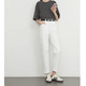 Soft Denim Series, Tapered Cropped Pants, Flattering for Pear-Shaped Body, High-Waisted White Jeans for Spring and Autumn