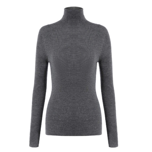 Seamless one-piece 120SBiella four-level encrypted 18-needle ultra-fine wool turtleneck knitted bottoming shirt