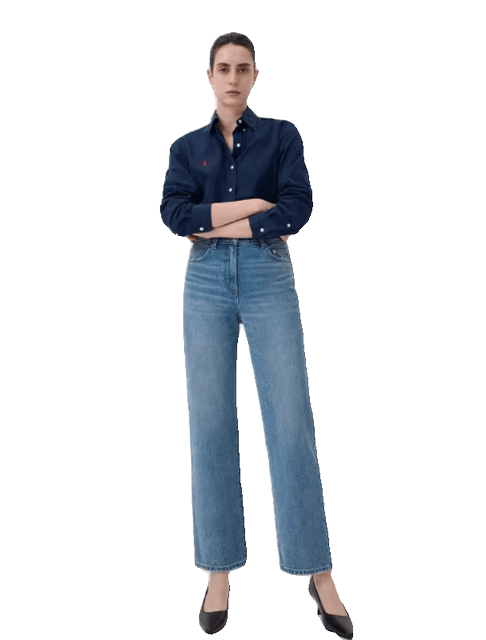 Jeans High-Quality Australian Cotton High-Waisted Comfortable Versatile Leg-Shaping Slimming Straight-Leg Jeans for Women 1121