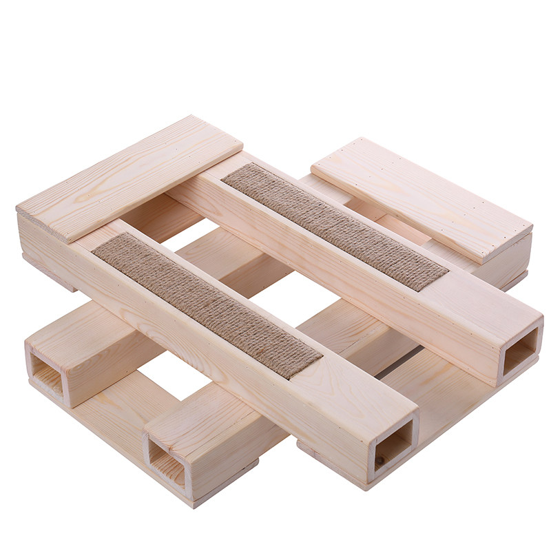 Fine solid wood pet short-legged cat breeding public borrowed with wooden frame pedal tool with cat artifact with cat frame cat scratch board