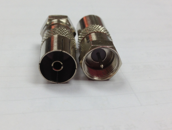 F-head to IEC Set-top box TV adapter Imperial F-head to antenna TV adapter