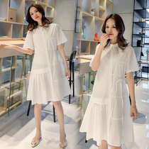 2021 pregnant woman summer clothing dress with dress Korean version little sub loose and spicy mother design sensational style little clear new shirt dress