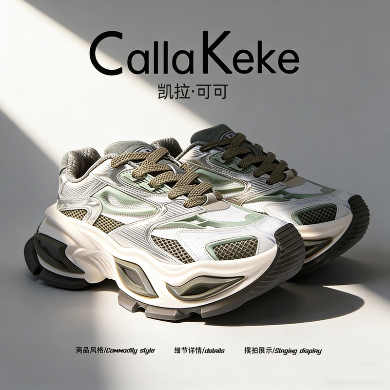 American Calla Keke Cat-Eye Dad Shoes for Men and Women, 2025 Autumn and Winter New Thick-Soled Height-Increasing Casual Shoes