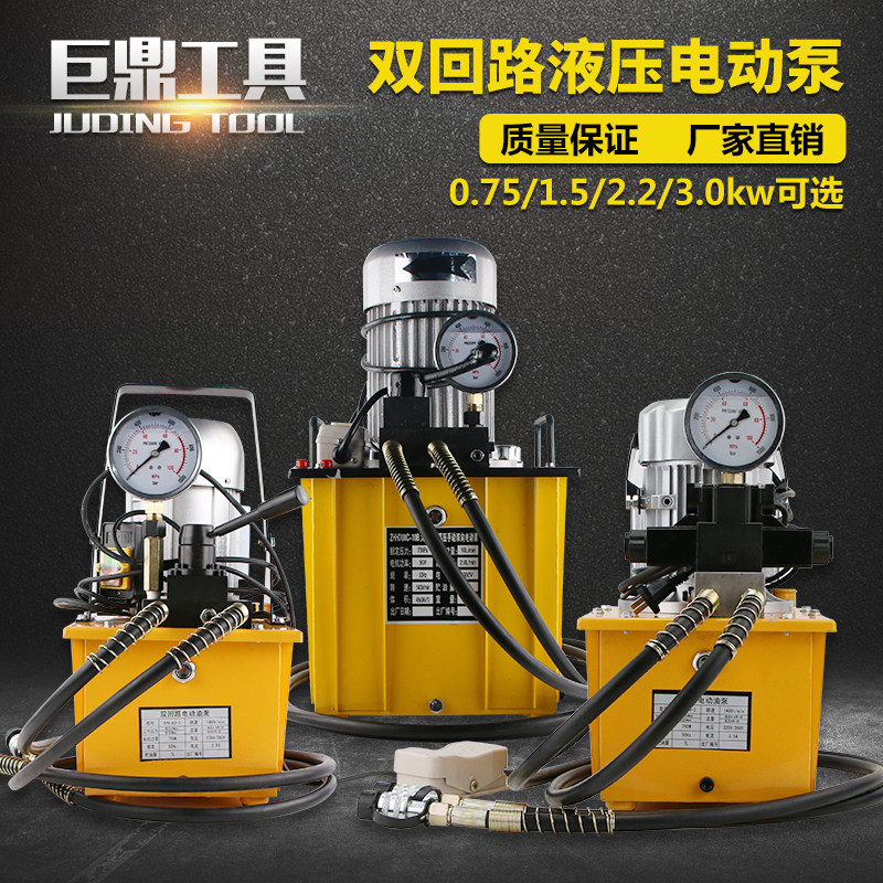 Dual-loop hydraulic electric pump oil press bidirectional high-power ultra-high pressure oil pump double acting solenoid valve pumping station