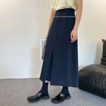 Juice JuiceStudio autumn and winter new N0005 high waist slit design sense suit skirt female drape skirt