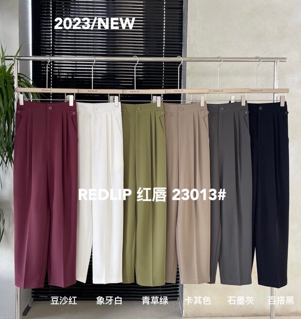 2023 Redlip Redlip Spring and Autumn New High Waist Nine - minus Wools Design Ocean Gas Workshop Pants