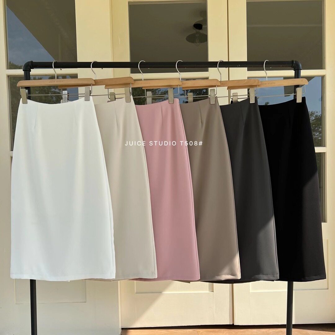 Juice Juice Spring New High Waist Pure Color Dress Sensing Suite Dress H Sushirt Dress Simple Han Edition