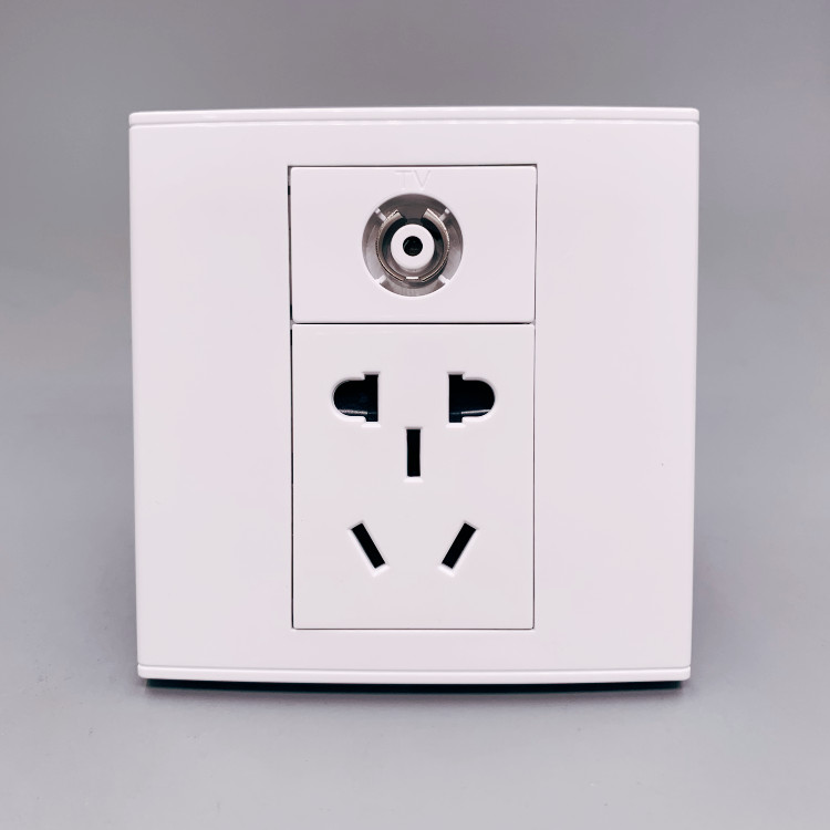TV 5-hole 2-3 power socket cable TV TV with national standard 5-hole switch panel concealed 86 type