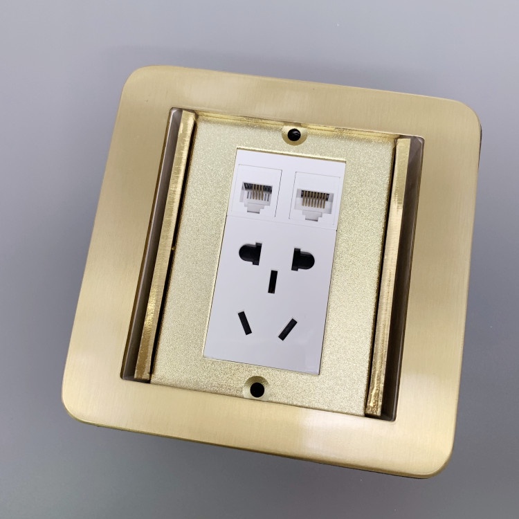 Meilanzhilan all-copper waterproof double-door hidden phone computer with five-hole power plug-in internet phone