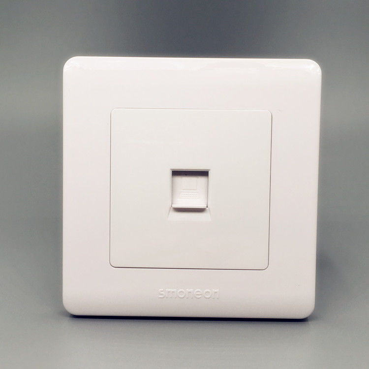 Single network socket, one single computer network broadband information wall switch panel, white concealed 86