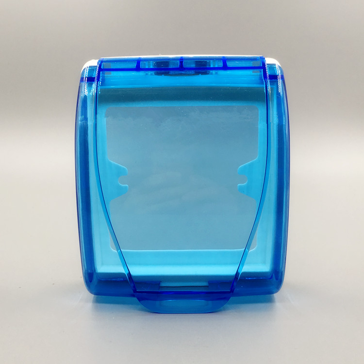 Type 86 switch socket panel waterproof box splash-proof flip box toilet bathroom moisture-proof blue transparent waterproof cover