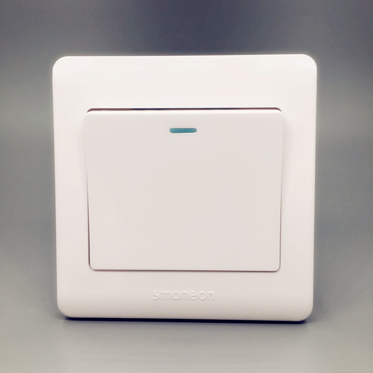 One-on single-control switch, one-on single-on single-on single-control wall switch panel, white concealed 86 type