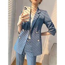 Age-reduced fried street suit suit women Summer Korean fashion temperament High sense British style casual suit two-piece suit
