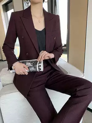 High-end suit suit women Spring and Autumn Korean fashion temperament British style professional self-cultivation ankle-length pants suit two-piece suit