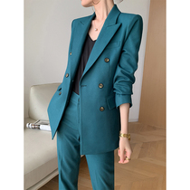 Advanced Sensation Fried Street Suit Suit Suit Woman 2022 Chunqiu Fashion Temperament Goddess Van Broadlegged Pants Pro West Suit