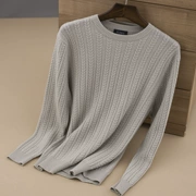 Shang Baiyi mùa thu và mùa đông mới thanh niên kinh doanh bình thường của nam giới tinh khiết cashmere áo len xoắn cổ tròn dài tay áo thun áo len nam