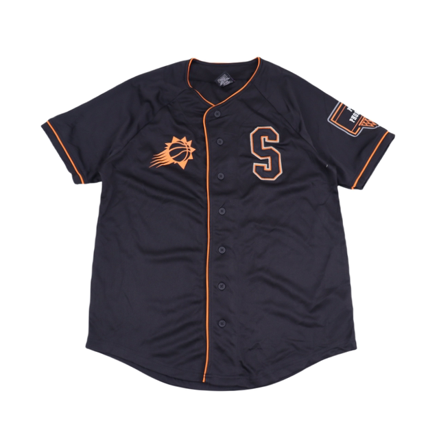 Major League Baseball embroidered BBOY ແຂນສັ້ນຕາຫນ່າງແຫ້ງໄວກິລາກະທູ້ເບດບານທີ່ມີທ່າອ່ຽງໃສ່ເສື້ອ cardigan ຜູ້ຊາຍ BF trendy