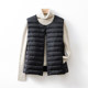 2023 new autumn and winter thin down jacket women's inner vest for small people round neck inner wear collarless lightweight vest trendy