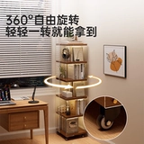 Книжная полка, акриловый крутящийся книжный шкаф, коробочка для хранения из натурального дерева