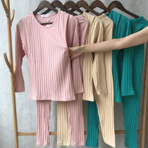 Cotton pregnant women belly autumn clothes long trousers set breast feeding clothes breast feeding Moon Clothing Spring and Autumn Winter pregnancy underwear pajamas