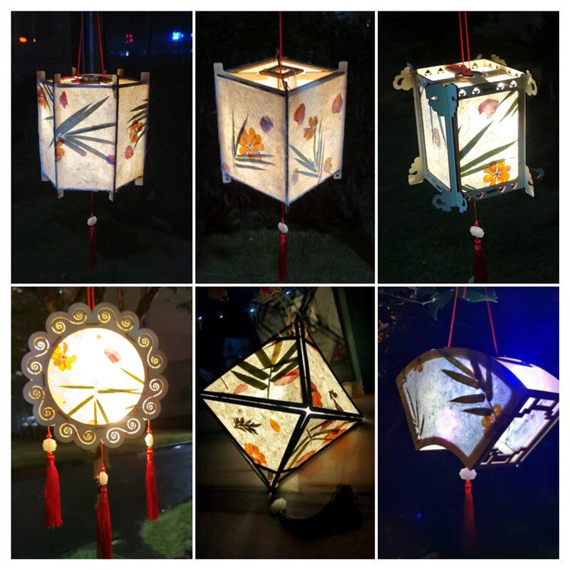 New Year's hand - made flower paper lantern diy material package children's hand - hand palace lights shoot props flower lights