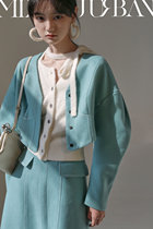 MXU Elegant and Pioneer Early Spring Niche Design Sense Outline Suit white dreamy temperament wool Two sets of women