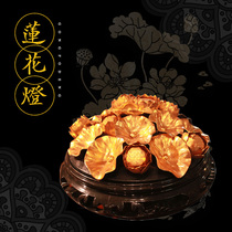 Cornucopia for Buddhas home decoration golden lotus flower Jinhua treasure plate Temple offering gifts