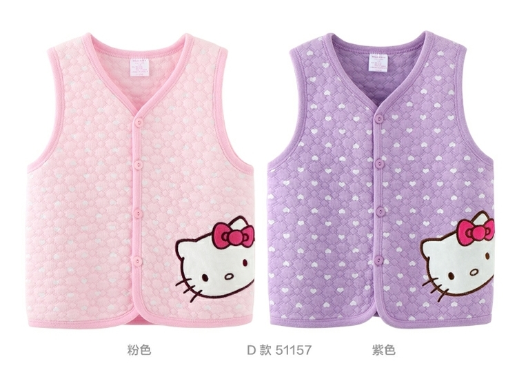 Áo vest trẻ em cotton Katie mèo mùa thu và mùa đông cô gái chăn bông trẻ em quần áo trẻ em nam