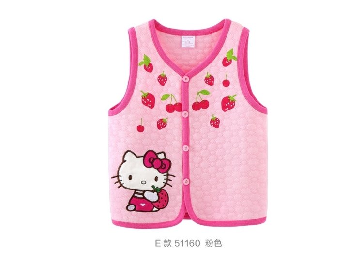 Áo vest trẻ em cotton Katie mèo mùa thu và mùa đông cô gái chăn bông trẻ em quần áo trẻ em nam