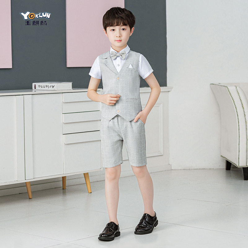 Boy Suits Suit Summer Flower Boy Wedding Gown Children Summer Play Out Kindergarten Little Host Costumes