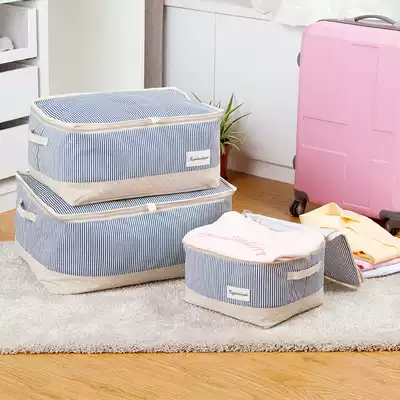 Cotton linen clothing storage bag clothing waterproof bag carrying quilt bag travel storage bag luggage storage bag