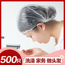 Disposable bath cap female waterproof bath thickness salon salon hat hair dyed hair coat for transparent bath hat