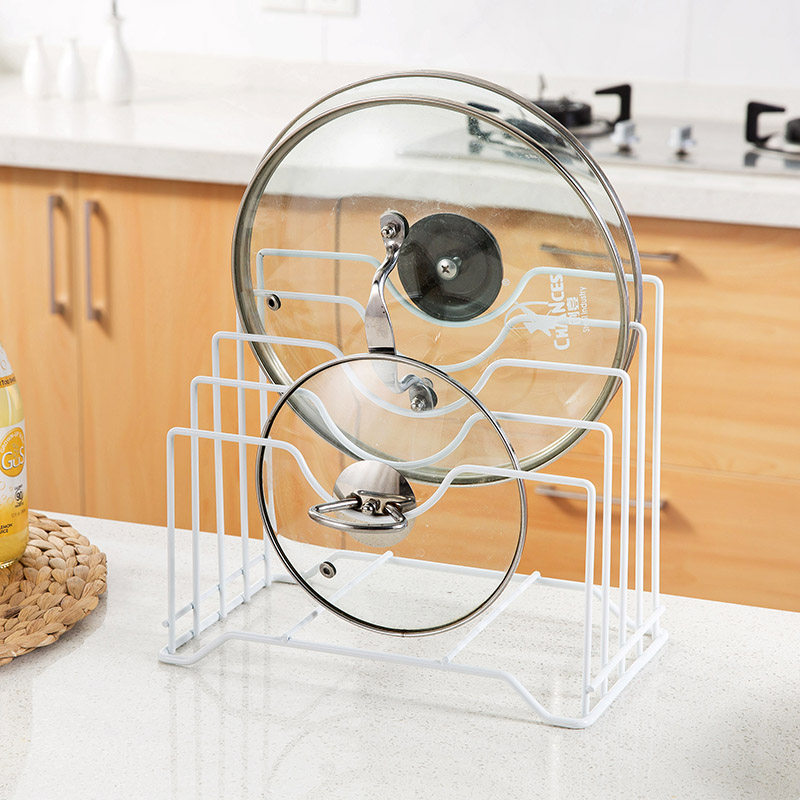 [USD 7.70] Multi-layer pan cover rack rack shelf table rack kitchen ...