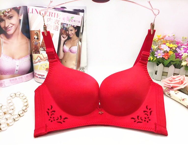 Mới không có vòng thép áo ngực rỗng gợi cảm thoải mái thoáng khí đồ lót liền mạch dày một mảnh ngực nhỏ tập hợp áo ngực quần lót nữ cao cấp