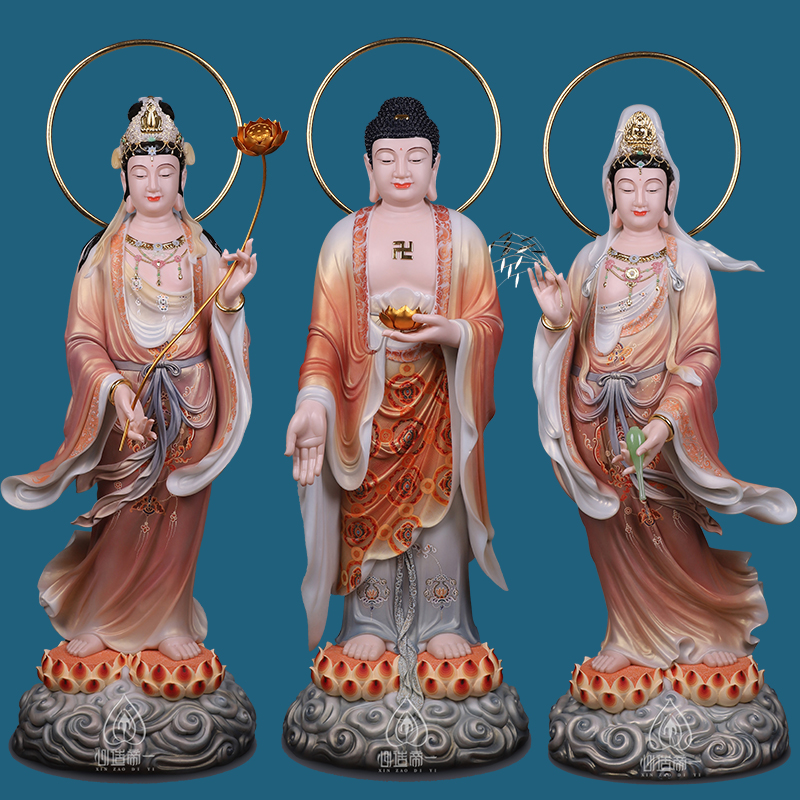 Western Sant' Han white jade Amitabu Buddha Guanyin is large to the Bodhisattva Station Yunlian Buddha statue Home Chinese Pendulum Pieces