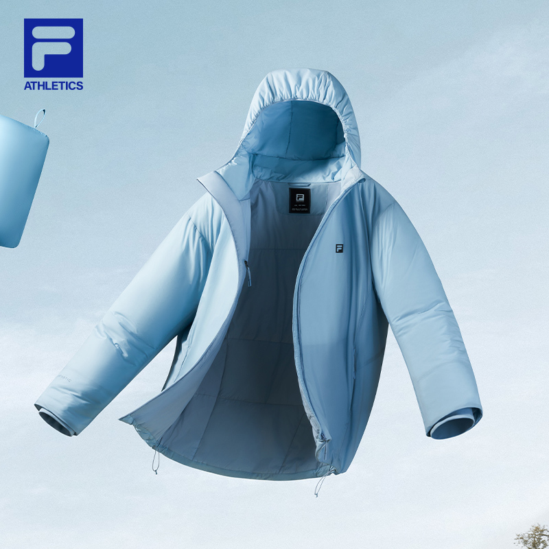 Fila Official Men's Cotton Jacket 2026 Spring New Fitness Sports Simple Loose Warm Hooded Jacket