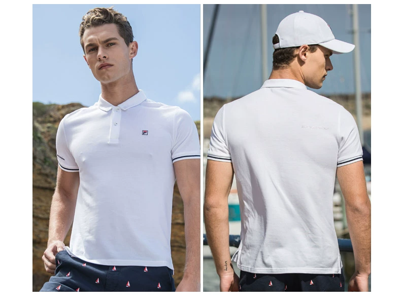 FILA Fila nam ngắn tay áo polo 2018 mùa hè mới hấp thụ độ ẩm thể thao thoáng khí giải trí POLO áo sơ mi nam áo polo nam đẹp