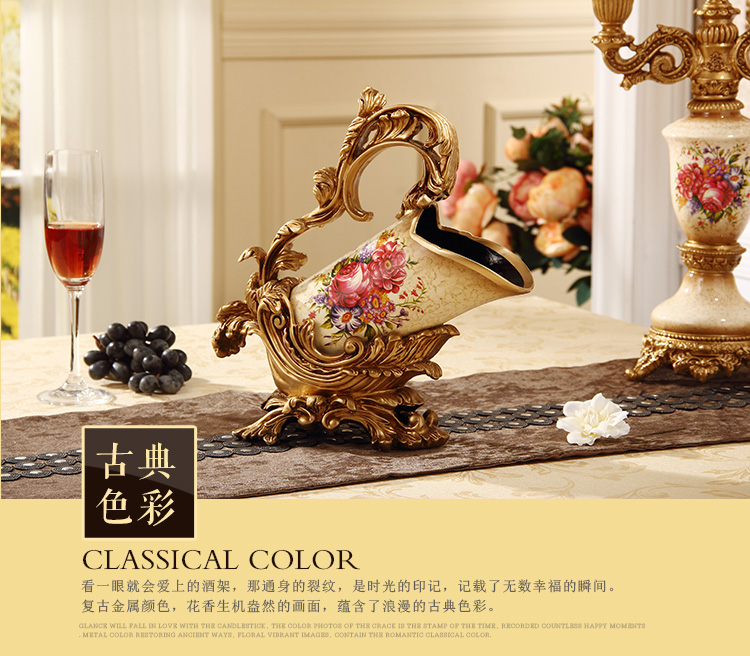 Châu Âu retro giá rượu nhà phòng khách tủ rượu trang trí đồ trang trí sang trọng cao cấp nhựa giá rượu decor phòng khách