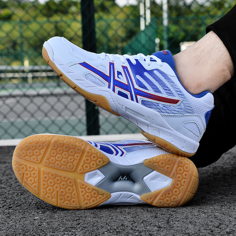 White retro badminton shoes men's 2022 new men's and women's shoes beef tendon bottom breathable volleyball shoes sports shoes tennis shoes