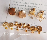 Медное матовое волнистое украшение с бантиком, клипсы, DIY, золото 14 карат