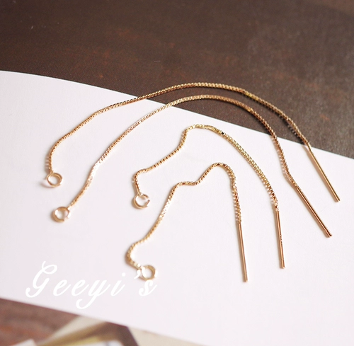 Коробка, цепочка, серьги, аксессуары, серебро 925 пробы, золото 14 карат, DIY